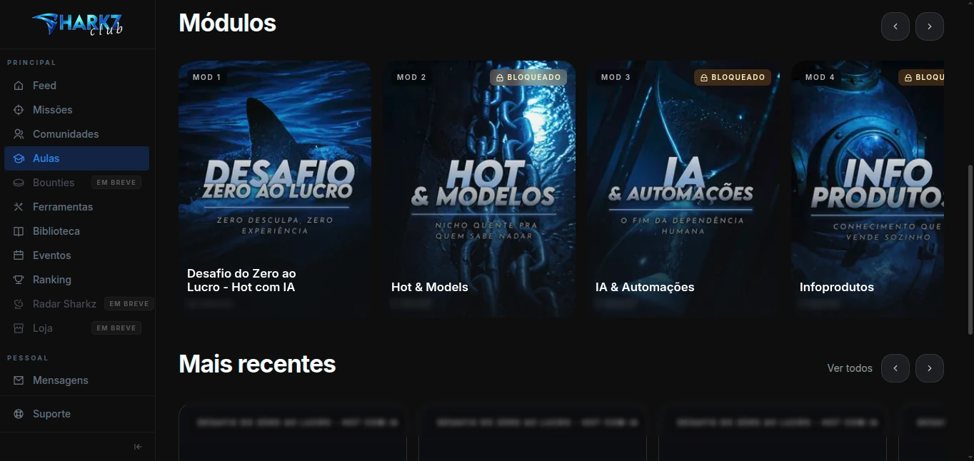 Aulas, biblioteca e tutores