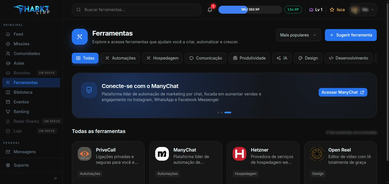 Acesso a ferramentas parceiras